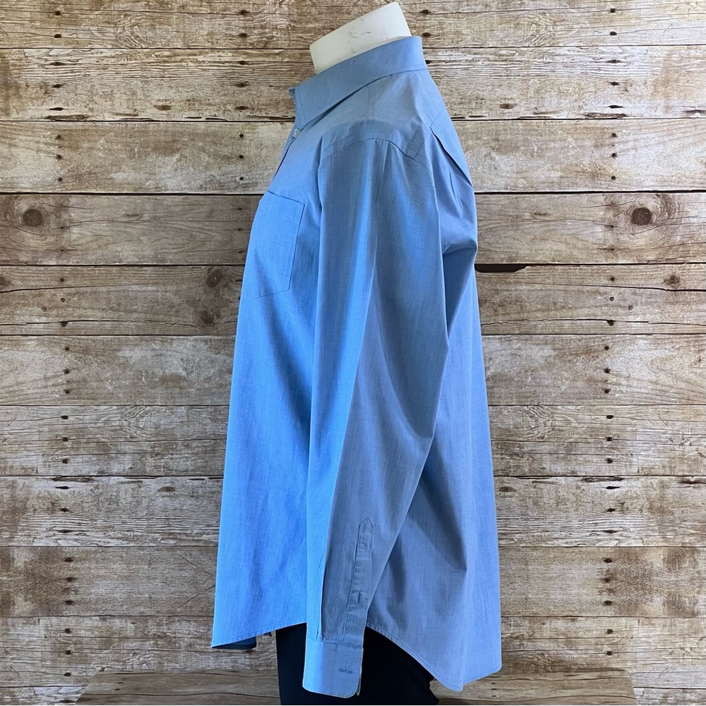 George Mens Blue Classic Fit Long Sleeve Button Down Shirt XL GM08Y141C - Picture 6 of 9